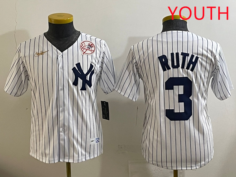 Youth New York Yankees 3 Ruth White 2025 Nike MLB jersey style 73
